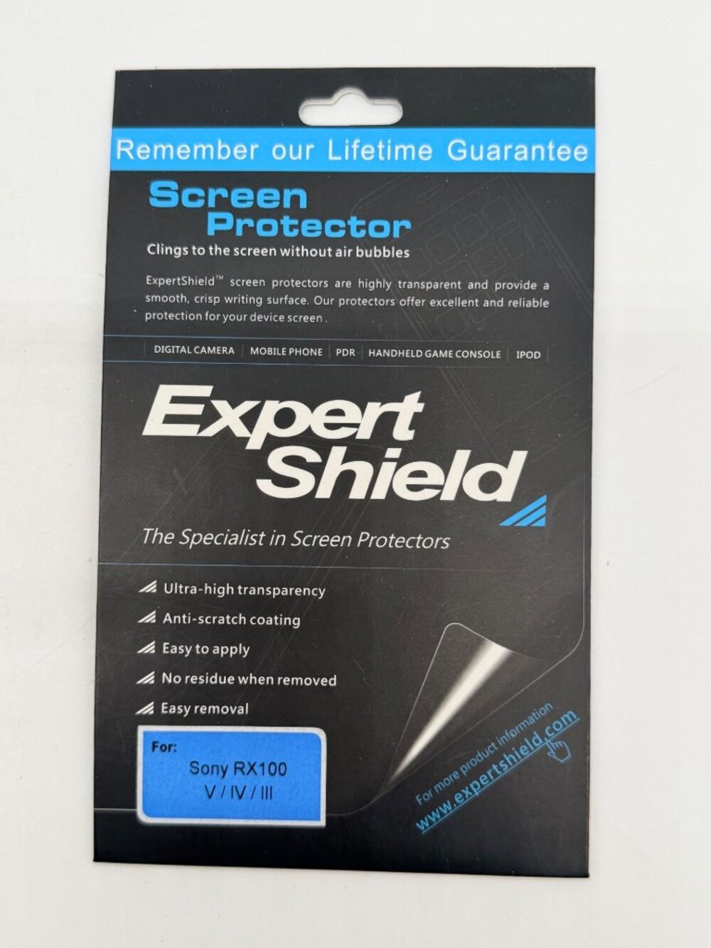 Expert Shield brand screen protector designed for the Sony RX100 series cameras